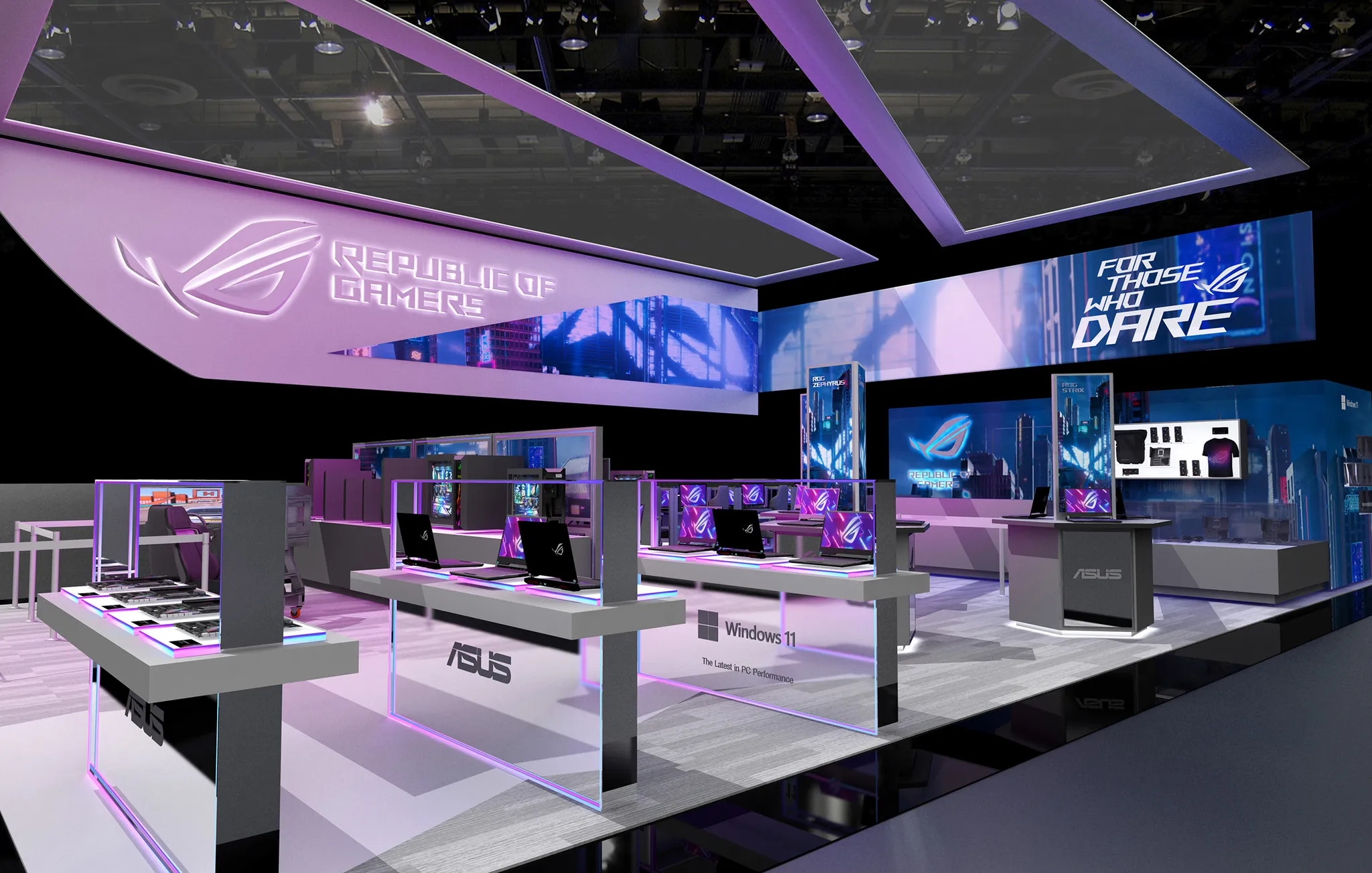 30x50 Island booth design by Reaction Space